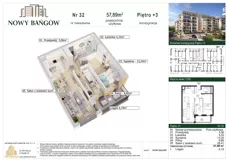3 pokoje, mieszkanie 57,89 m², piętro 3, oferta nr C/32, Nowy Bańgów, Siemianowice Śląskie, Przełajka, ul. Bańgowska
