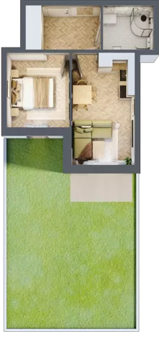 2 pokoje, apartament 29,93 m², parter, oferta nr M5, Kwiatowa Apartamenty, Gdańsk, Wyspa Sobieszewska, ul. Kwiatowa