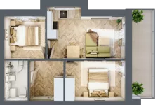 3 pokoje, apartament 42,61 m², piętro 2, oferta nr M18, Kwiatowa Apartamenty, Gdańsk, Wyspa Sobieszewska, ul. Kwiatowa