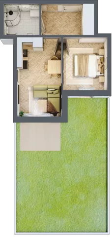 2 pokoje, apartament 29,93 m², parter, oferta nr M2, Kwiatowa Apartamenty, Gdańsk, Wyspa Sobieszewska, ul. Kwiatowa