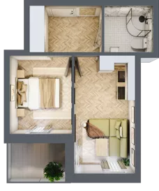 2 pokoje, apartament 29,62 m², piętro 2, oferta nr M23, Kwiatowa Apartamenty, Gdańsk, Wyspa Sobieszewska, ul. Kwiatowa