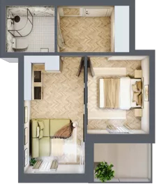 2 pokoje, apartament 29,62 m², piętro 2, oferta nr M20, Kwiatowa Apartamenty, Gdańsk, Wyspa Sobieszewska, ul. Kwiatowa