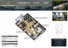 3 pokoje, apartament 51,77 m², piętro 1, oferta nr 3B (B1/2), Pura Vida III , Gdańsk, Wyspa Sobieszewska, ul. Uzdrowiskowa