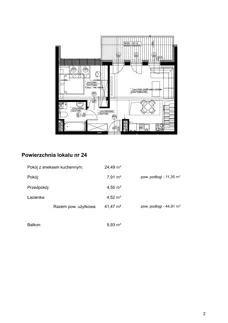 2 pokoje, apartament inwestycyjny 53,04 m², piętro 2, oferta nr 24, Klimaty Bałtyku, Dziwnów, ul. Daglezji 93-94