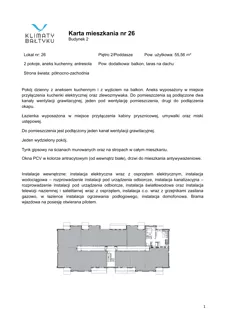 2 pokoje, apartament inwestycyjny 55,56 m², piętro 2, oferta nr 26, Klimaty Bałtyku, Dziwnów, ul. Daglezji 93-94