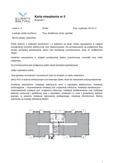 2 pokoje, apartament inwestycyjny 44,40 m², piętro 1, oferta nr 17, Klimaty Bałtyku, Dziwnów, ul. Daglezji 93-94