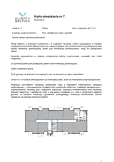 2 pokoje, apartament inwestycyjny 44,40 m², piętro 1, oferta nr 17, Klimaty Bałtyku, Dziwnów, ul. Daglezji 93-94