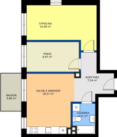 3 pokoje, mieszkanie 57,27 m², piętro 1, oferta nr 26, Światowida 61B, Warszawa, Białołęka, Tarchomin, ul. Światowida 61b