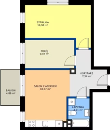 3 pokoje, mieszkanie 57,27 m², piętro 2, oferta nr 30, Światowida 61B, Warszawa, Białołęka, Tarchomin, ul. Światowida 61b