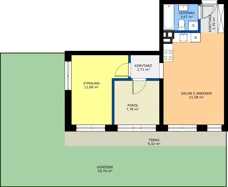 3 pokoje, mieszkanie 51,18 m², parter, oferta nr 21, Światowida 61B, Warszawa, Białołęka, Tarchomin, ul. Światowida 61b