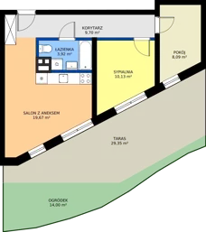 3 pokoje, mieszkanie 51,51 m², parter, oferta nr 2, Światowida 61B, Warszawa, Białołęka, Tarchomin, ul. Światowida 61b
