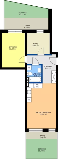 3 pokoje, mieszkanie 56,08 m², parter, oferta nr 4, Światowida 61B, Warszawa, Białołęka, Tarchomin, ul. Światowida 61b