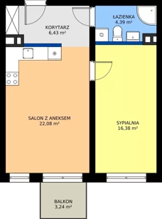 2 pokoje, mieszkanie 49,28 m², piętro 1, oferta nr 24, Światowida 61B, Warszawa, Białołęka, Tarchomin, ul. Światowida 61b