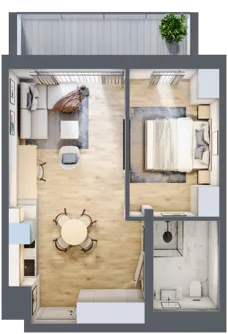 2 pokoje, apartament inwestycyjny 39,34 m², parter, oferta nr 016, ApartMare, Mrzeżyno, ul. Nadmorska 14