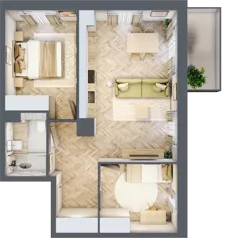 3 pokoje, mieszkanie 53,96 m², piętro 2, oferta nr C63, Osiedle Kompas, Gdańsk, Orunia Górna-Gdańsk Południe, Maćkowy, ul. Czerska 35