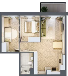 3 pokoje, mieszkanie 53,32 m², piętro 3, oferta nr C74, Osiedle Kompas, Gdańsk, Orunia Górna-Gdańsk Południe, Maćkowy, ul. Czerska 35