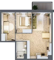 3 pokoje, mieszkanie 53,32 m², piętro 4, oferta nr C84, Osiedle Kompas, Gdańsk, Orunia Górna-Gdańsk Południe, Maćkowy, ul. Czerska 35