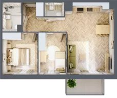 3 pokoje, mieszkanie 57,26 m², piętro 1, oferta nr C53, Osiedle Kompas, Gdańsk, Orunia Górna-Gdańsk Południe, Maćkowy, ul. Czerska 35