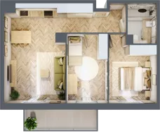 3 pokoje, mieszkanie 56,99 m², piętro 2, oferta nr C54, Osiedle Kompas, Gdańsk, Orunia Górna-Gdańsk Południe, Maćkowy, ul. Czerska 35