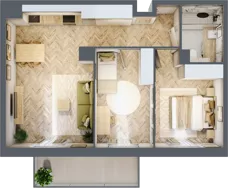 3 pokoje, mieszkanie 56,99 m², piętro 1, oferta nr C40, Osiedle Kompas, Gdańsk, Orunia Górna-Gdańsk Południe, Maćkowy, ul. Czerska 35