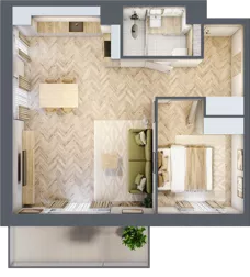 2 pokoje, mieszkanie 47,97 m², piętro 2, oferta nr C12, Osiedle Kompas, Gdańsk, Orunia Górna-Gdańsk Południe, Maćkowy, ul. Czerska 35