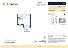 1 pokój, mieszkanie 26,85 m², piętro 4, oferta nr A317, Osiedle Kompas, Gdańsk, Orunia Górna-Gdańsk Południe, Maćkowy, ul. Czerska 35