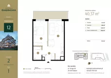 2 pokoje, mieszkanie 40,37 m², piętro 1, oferta nr M.12, Rezydencja Świerkowa etap II, Radom, Idalin, ul. Świerkowa