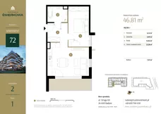 2 pokoje, mieszkanie 46,81 m², piętro 1, oferta nr M.72, Rezydencja Świerkowa etap II, Radom, Idalin, ul. Świerkowa