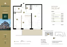 3 pokoje, mieszkanie 59,32 m², piętro 1, oferta nr M.81, Rezydencja Świerkowa etap II, Radom, Idalin, ul. Świerkowa