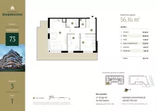 3 pokoje, mieszkanie 56,16 m², piętro 1, oferta nr M.73, Rezydencja Świerkowa etap II, Radom, Idalin, ul. Świerkowa
