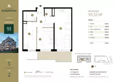3 pokoje, mieszkanie 59,32 m², piętro 2, oferta nr M.91, Rezydencja Świerkowa etap II, Radom, Idalin, ul. Świerkowa
