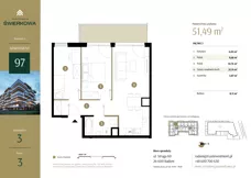 3 pokoje, mieszkanie 51,49 m², piętro 3, oferta nr M.97, Rezydencja Świerkowa etap II, Radom, Idalin, ul. Świerkowa