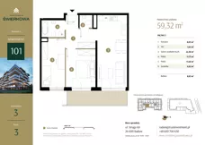 3 pokoje, mieszkanie 59,32 m², piętro 3, oferta nr M.101, Rezydencja Świerkowa etap II, Radom, Idalin, ul. Świerkowa