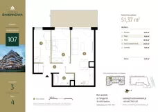 3 pokoje, mieszkanie 51,37 m², piętro 4, oferta nr M.107, Rezydencja Świerkowa etap II, Radom, Idalin, ul. Świerkowa