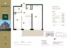 3 pokoje, mieszkanie 59,22 m², piętro 4, oferta nr M.111, Rezydencja Świerkowa etap II, Radom, Idalin, ul. Świerkowa