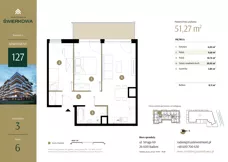 3 pokoje, mieszkanie 51,27 m², piętro 6, oferta nr M.127, Rezydencja Świerkowa etap II, Radom, Idalin, ul. Świerkowa