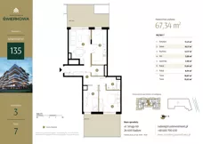 3 pokoje, mieszkanie 67,34 m², piętro 7, oferta nr M.135, Rezydencja Świerkowa etap II, Radom, Idalin, ul. Świerkowa
