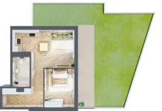 2 pokoje, mieszkanie 47,65 m², parter, oferta nr 1, Rezydencja Świerkowa, Radom, Idalin, ul. Świerkowa 47