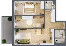 3 pokoje, mieszkanie 62,63 m², piętro 1, oferta nr 12, Rezydencja Świerkowa, Radom, Idalin, ul. Świerkowa 47