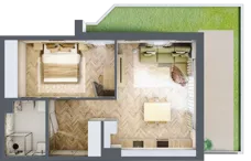 2 pokoje, mieszkanie 46,26 m², parter, oferta nr 64, Rezydencja Świerkowa, Radom, Idalin, ul. Świerkowa 47