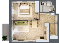 2 pokoje, mieszkanie 44,34 m², piętro 1, oferta nr 69, Rezydencja Świerkowa, Radom, Idalin, ul. Świerkowa 47