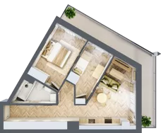 3 pokoje, mieszkanie 52,71 m², piętro 1, oferta nr M026A, ULTRADOM, Radom, Gołębiów, ul. Gołębiowska