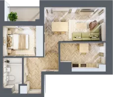 2 pokoje, mieszkanie 46,34 m², piętro 6, oferta nr M90, Sky Trust II , Kielce, Bocianek, al. Solidarności / ul. Świętokrzyska