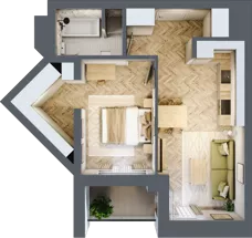 2 pokoje, mieszkanie 42,12 m², piętro 6, oferta nr M93, Sky Trust II , Kielce, Bocianek, al. Solidarności / ul. Świętokrzyska