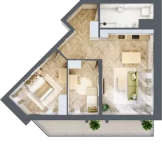 3 pokoje, mieszkanie 64,37 m², piętro 6, oferta nr M97, Sky Trust II , Kielce, Bocianek, al. Solidarności / ul. Świętokrzyska