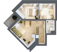 3 pokoje, mieszkanie 44,80 m², piętro 6, oferta nr M101, Sky Trust II , Kielce, Bocianek, al. Solidarności / ul. Świętokrzyska