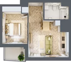 2 pokoje, mieszkanie 42,22 m², piętro 9, oferta nr M135, Sky Trust II , Kielce, Bocianek, al. Solidarności / ul. Świętokrzyska