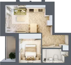 2 pokoje, mieszkanie 35,73 m², piętro 11, oferta nr M148, Sky Trust II , Kielce, Bocianek, al. Solidarności / ul. Świętokrzyska