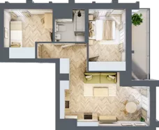 3 pokoje, mieszkanie 45,43 m², piętro 12, oferta nr M160, Sky Trust II , Kielce, Bocianek, al. Solidarności / ul. Świętokrzyska
