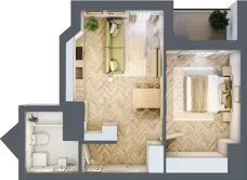 2 pokoje, mieszkanie 42,17 m², piętro 13, oferta nr M173, Sky Trust II , Kielce, Bocianek, al. Solidarności / ul. Świętokrzyska